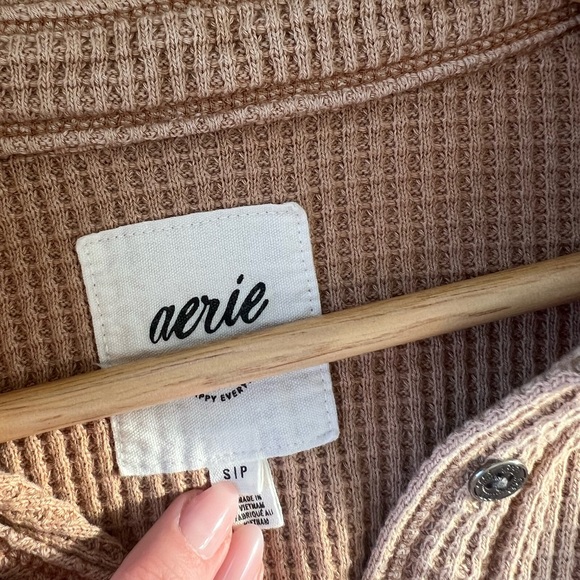 aerie Waffle-Knit Button Down Top - Picture 4 of 4